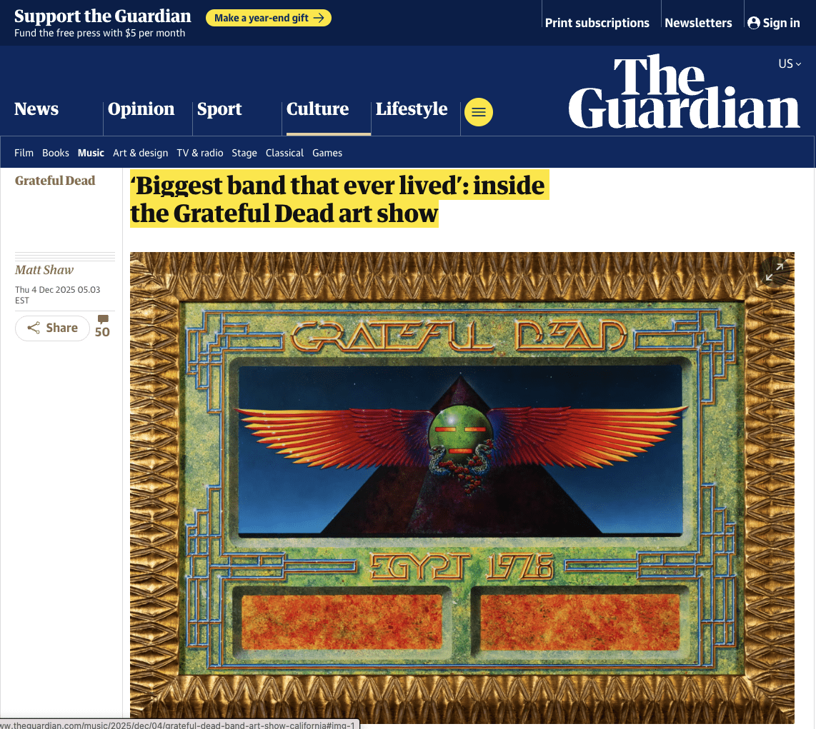 ‘Biggest band that ever lived’: inside the Grateful Dead art show