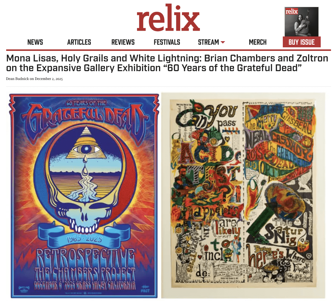 Mona Lisas, Holy Grails and White Lightning: Brian Chambers and Zoltron on the Expansive Gallery Exhibition “60 Years of the Grateful Dead”